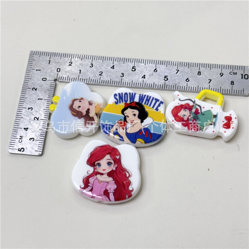 Wholesale 100pcs/pack Through hole pretty girl print irregular beaded pen accessories OLY Exclusive